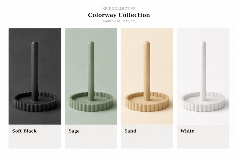 Soporte para toallas de papel, soporte para rollo de cocina moderno, organizador minimalista de encimera, soporte de pie para toallas de papel, decoración del hogar imagen 6