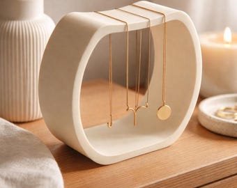 3D Printed Necklace Holder – Modern Jewelry Display Stand for Necklaces and Chains