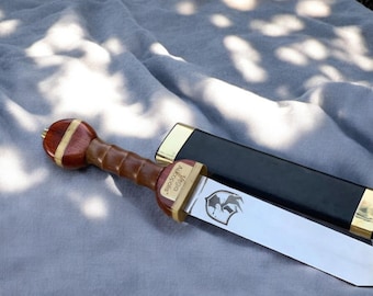Hand-Forged Roman Gladius Sword: Stainless Steel Replica with Rosewood Handle