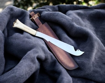 Handmade Predator 2 Greyback Knife Replica – Stainless Steel, Camel Bone Handle
