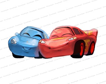 McQueen and Sally Couple SVG, Disney Cars Digital Download DTF, Cars Tee, Disney Couple Shirt, Lightning McQueen and Sally PNG