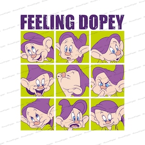 The image is a collage of nine cartoon faces, each depicting a different expression or emotion, arranged in a grid format.