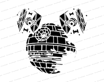 Disney Star Wars SVG, Mickey Death Star, Digital Download, Star Wars Vintage, Star Wars Gift, Star Wars Crewneck, Disney Man Shirt Transfer