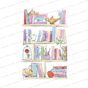 Disney Princess Book SVG, Disney Teacher Librarian Transfer, Disney Book Lover, Belle&#39;s Library Shirt, Ready To Transfer, Disney Princess
