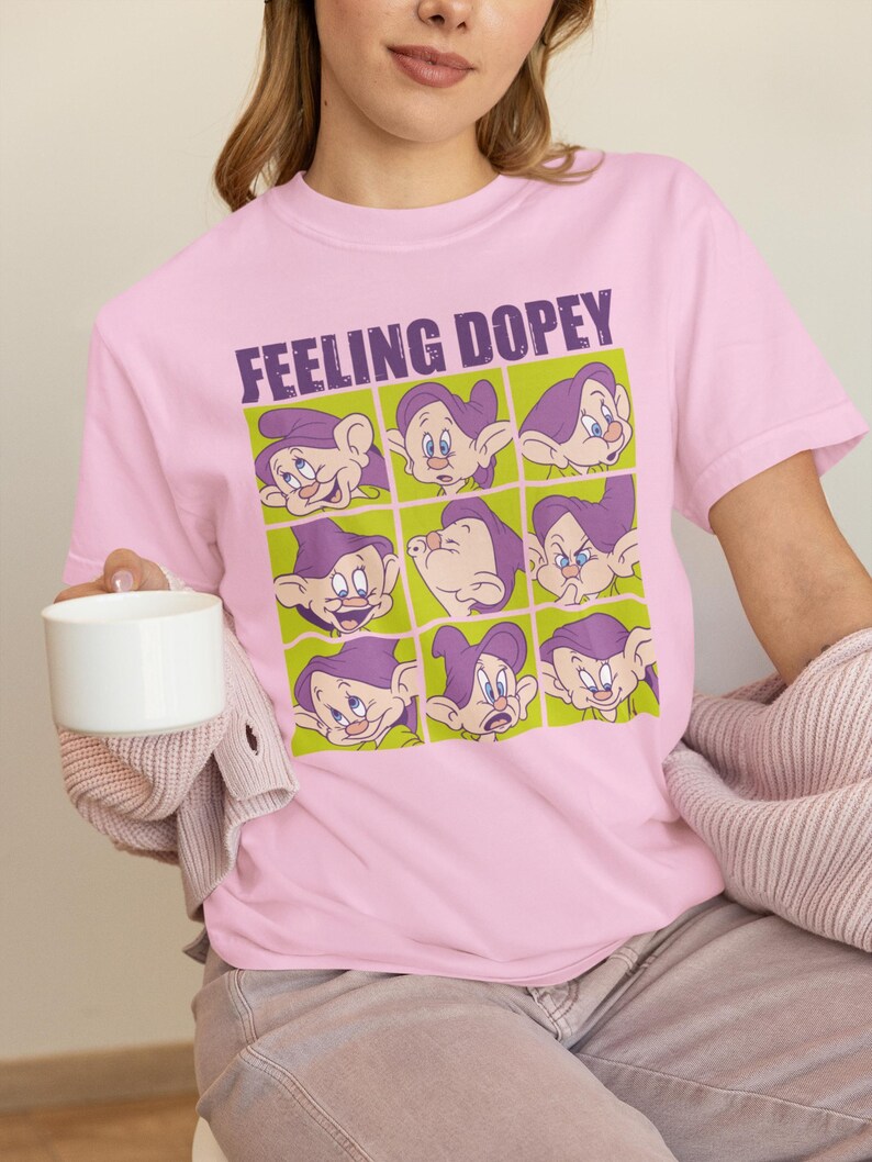 Disney Snow White PNG, Seven Dwarfs Dopey PNG, The Seven Dwarfs Feeling Dopey Dtf, Disney Dopey Emotions, Disneyland Family Vacation image 3