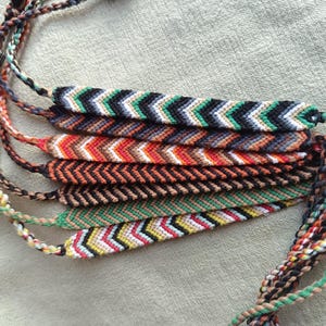 Handmade Boho Friendship Bracelet – Adjustable Chevron Woven Bracelet – Colorful Ethnic Wristband Gift