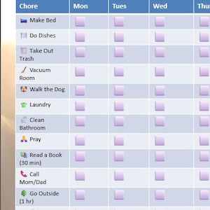Teen Chore Chart | Printable PDF | Instant Download