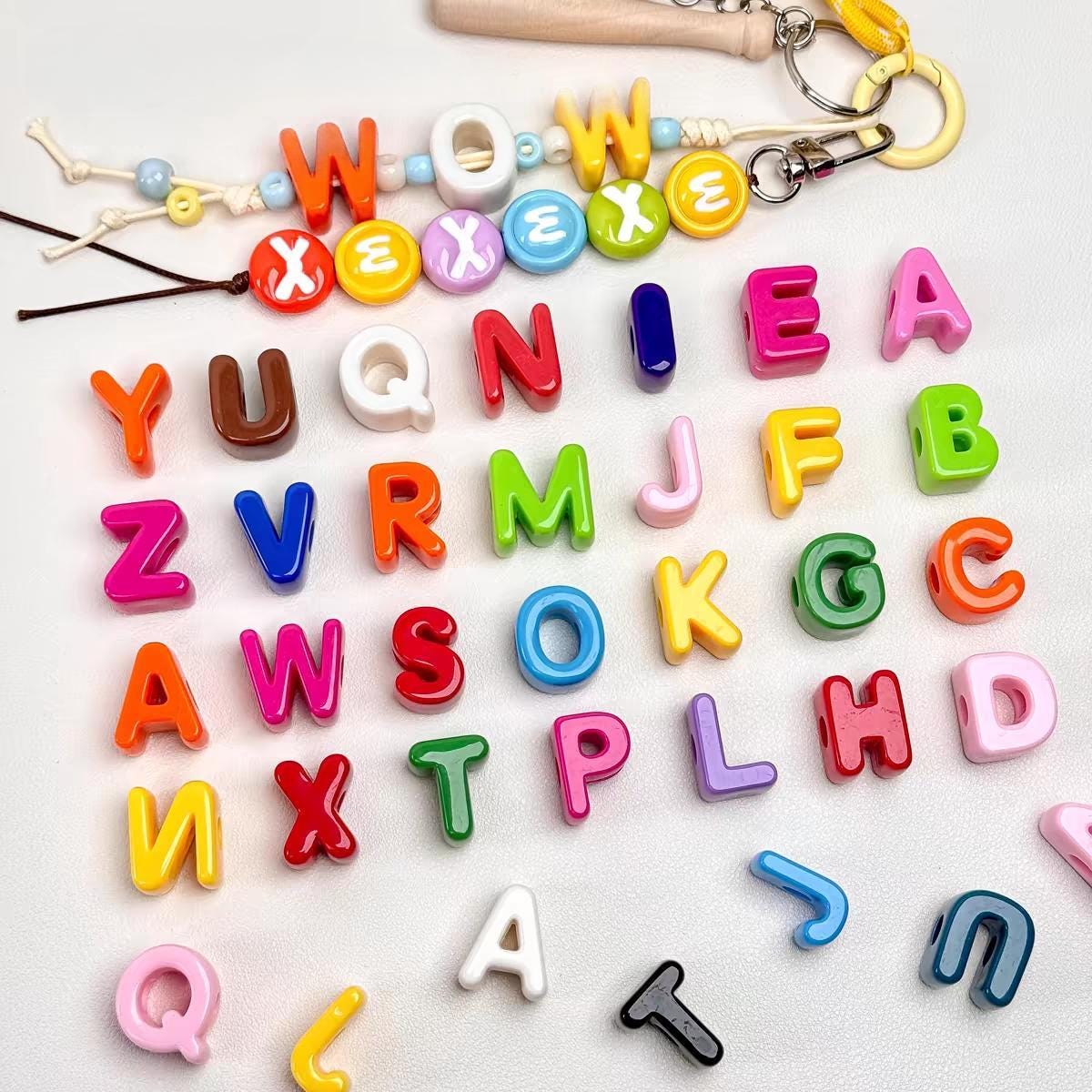 Acrylic Colorful 26 Letters Beads, Colorful Letters Acrylic Accessories, DIY Keychain Bracelet Jewelry Materials, DIY Jewelry Making Beads