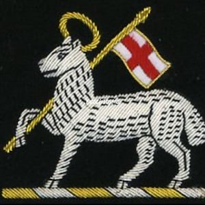 Lamb of God Bullion Wire Patch: Agnus Dei Religious Embroidery