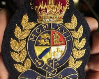 Handmade Golden Bullion Crest Patch: Embroidered Blazer  display picture 1