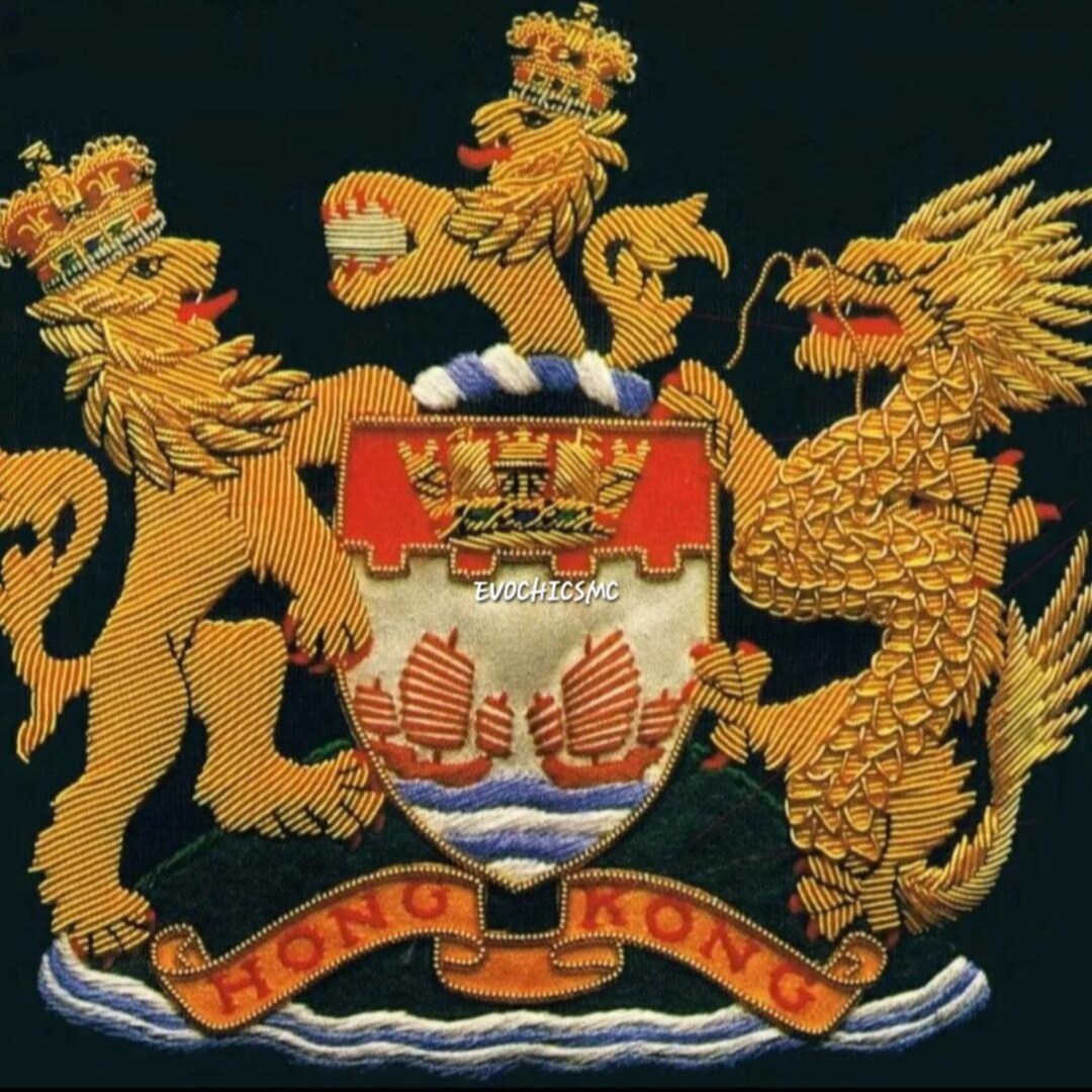 Hk Ribbon Handmade Bullion Wire Hong Kong Coat of Arms Patch: Embroidered Crest ...