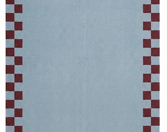 Handwoven Wool Cotton Flatweave Rug – Bordeaux Grid Scandinavian Modern Carpet