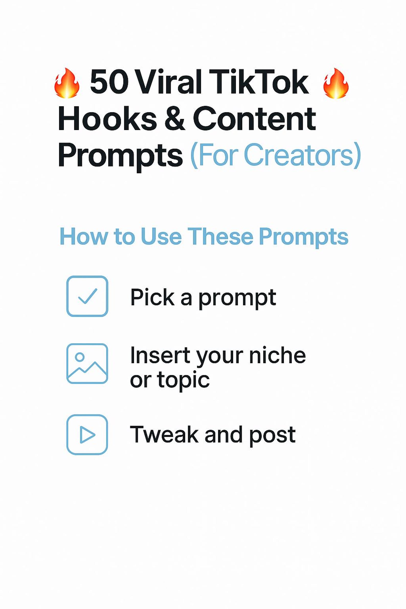 50 Viral Tiktok Hooks for Your Brand | AI Prompt Pack for Creators ...
