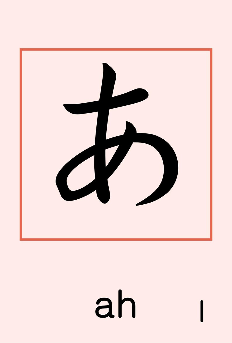 Japanese Hiragana Flash Card With English Phonetic Alphabet, Words ...
