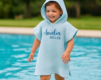 Personalized Waffle Cotton Hooded Baby Towel: Embroidered Name