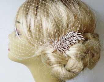 Rose gold Hair Comb ,Wedding Bridal  Bridal Hair Comb Rhinestone Bridal Hair Comb Bridal Jewelry
