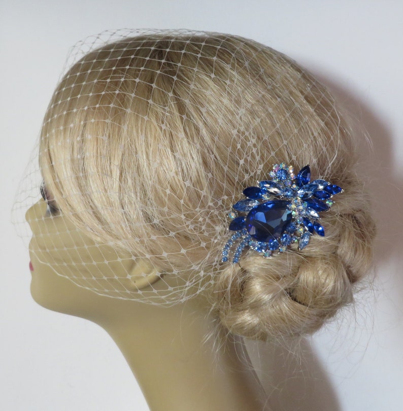Flower Comb with Birdcage Veil