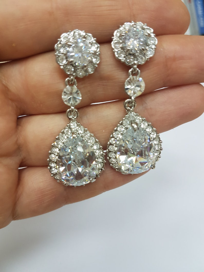 Bridal Earrings Wedding Earrings cristal Crystal Bridal Earrings Wedding Jewelry Gift Bridesmaid Jewelry Bridal Jewelry Drop Earrings