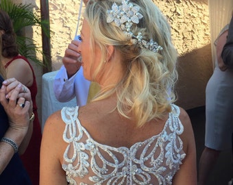 Bridal Hair Comb   ,Headpieces ,bridal pearl comb ,Swarovski Pearls Wedding