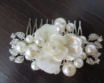 Wedding hair comb, Bridal   Hair Comb, Wedding   Hair Comb,Pearl Bridal Hair Comb ,Ivory  Hair Comb ,Bridal Headpiece, Rhinestone Bridal