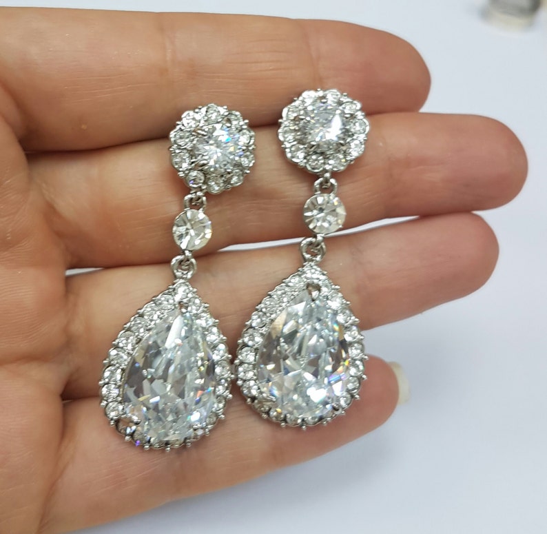 Bridal Earrings Wedding Earrings cristal Crystal Bridal Earrings Wedding Jewelry Gift Bridesmaid Jewelry Bridal Jewelry Drop Earrings