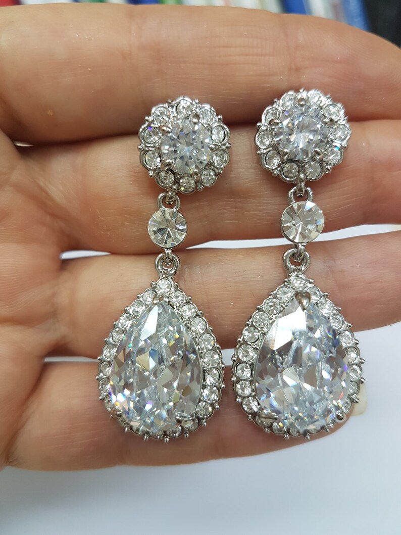 Bridal Earrings Wedding Earrings cristal Crystal Bridal Earrings Wedding Jewelry Gift Bridesmaid Jewelry Bridal Jewelry Drop Earrings