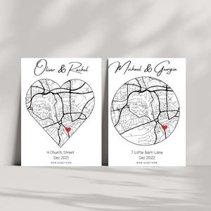 Personalisierte neue Home Map | Neues Haus Geschenk | Personalisierte Housewarming Geschenk | Personalisierte New Home Print | Geschenke für Zuhause