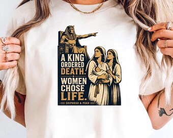 Biblical Women Gift, Shiphrah and Puah Shirt, Hebrew Midwives Tee, Old Testament Feminist, Vintage Scripture Art, Comfort Colors 1717