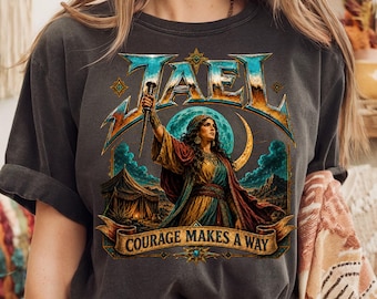Hebrew Bible Women Gift, Jael Courage Makes a Way, Old Testament Warrior Heroine, Bold Vintage Art Tee, Christian Feminist Bible Shirt
