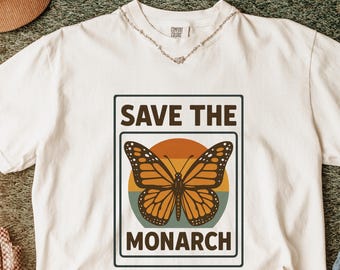 Komfort Farben Monarchfalter T-Shirt : 70s Style Nature Tee