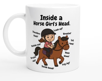 Inside a Horse Girl's Head Mug — Funny Horse Mug | Horse Girl Gift | Equestrian Coffee Cup