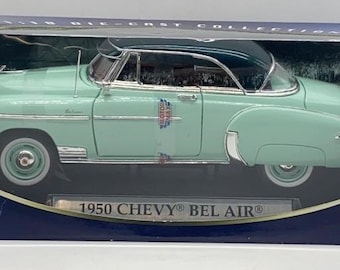 Collection Voiture Américaine Chevrolet Bel Air Hard Top 1955 Verte - Miniature 1/18 Moulée Sous Pression Motormax Collection Voiture Classique