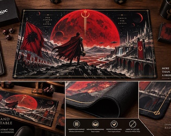 Red Rising-inspirierte Spielmatte | MTG-Sammelkartenspielmatte | Sci-Fi-Fantasy-Schlachtfeld
