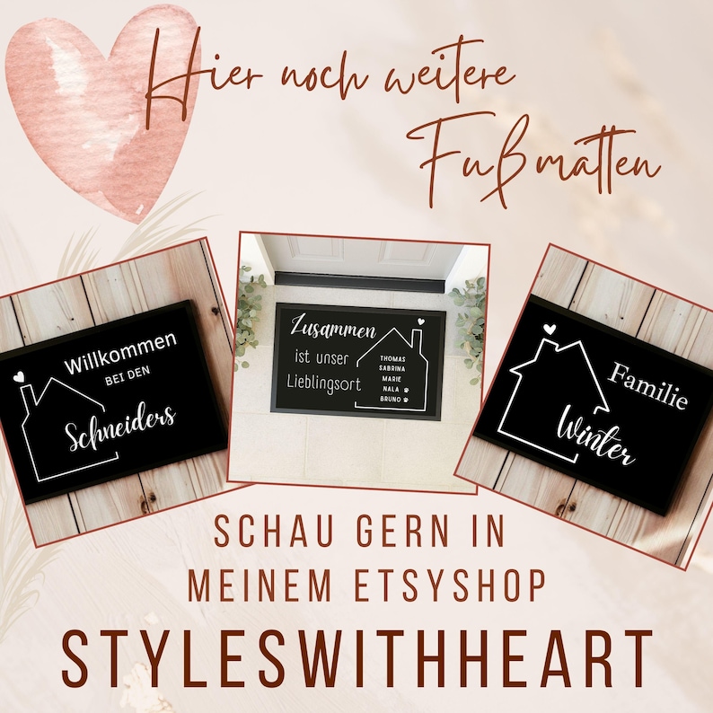 Fußmatte personalisiert mit Namen - Geschenk zum Einzug - individuelle Türmatte für Paare, Hochzeitsgeschenk, Geschenkidee Einweihung image 4