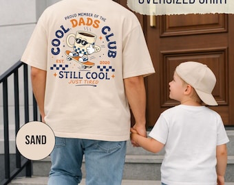 Cool Dads Club Shirt - Personalized Dad T-Shirt with Year of Birth, Retro Oversized Dad Shirt, Christmas Gift for Father. T-shirt