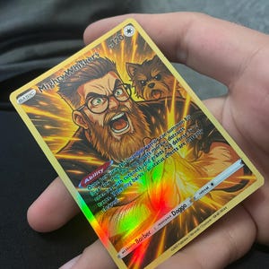 Carta física personalizada estilo Pokémon, carta holográfica - presente personalizado, carta engraçada, carta colecionável