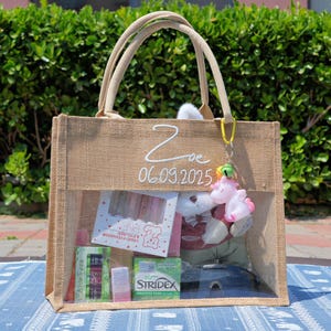 Bridesmaid Gift Bag,Personalized Bridesmaid Bag,Beach Burlap Bag,Monogram Beach Tote Bag, Bachelorette Party Bag,Beach Bag,Jute Bag,Wedding