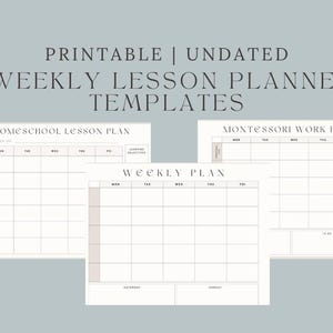 Homeschool Lesson Planner: Montessori Weekly Planning Pack PDF Download
