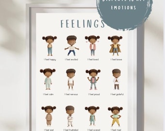 Kids Emotions Chart: Printable Feelings Poster for Classroom PDF and JPG Download