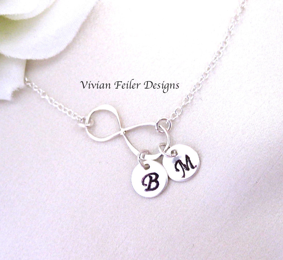 Husband Wife Necklace Personalized INFINITY Necklace Initial Etsy