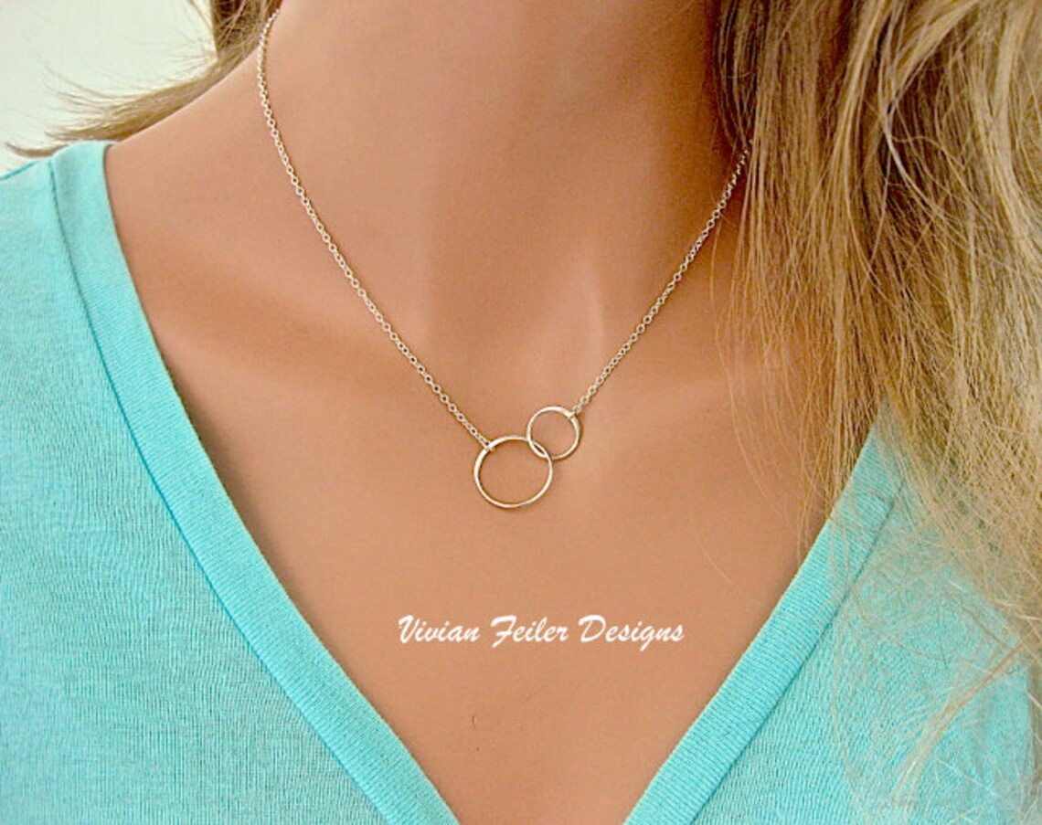 Mother Daughter Necklace Minimalist Sterling Silver Infinity Etsy
