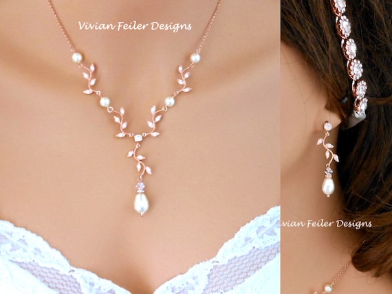 ROSE GOLD Set de joyería de boda VINE y de - Etsy España