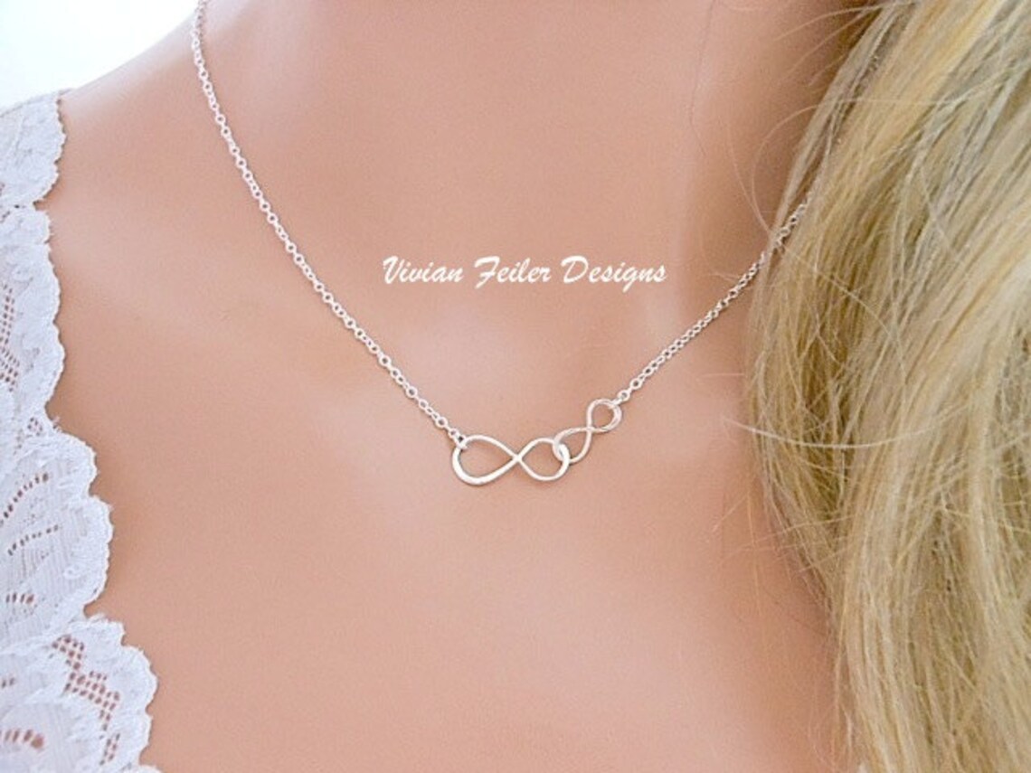 Mother Daughter Jewelry Infinity Necklace MINIMALIST Sterling Etsy