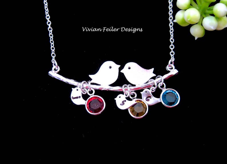 husband and wife birthstone necklace