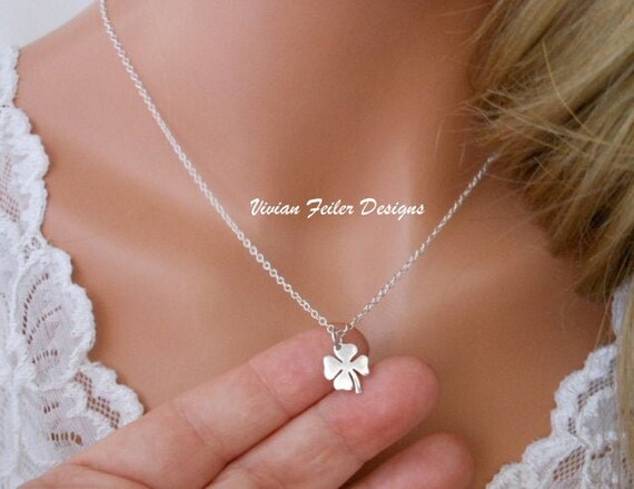 Sterling silver 4 shop leaf clover necklace