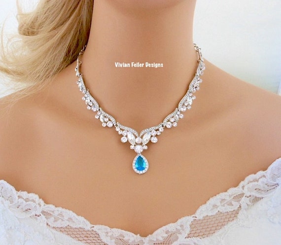 5 Line Blue Color Moti Maala Necklace For Wedding and Function