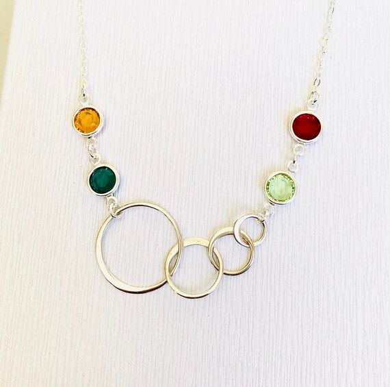 Husband and wife birthstone necklace sale