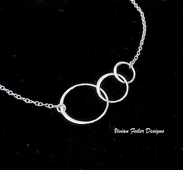 Mother Son Daughter Necklace Jewelry Sterling Silver GOLD or ROSE