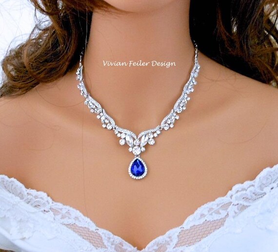 royal blue wedding jewelry