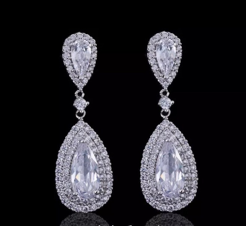 Max 70% OFF Bridal Earrings Wedding Cubic price Zirconia Style Pagea Vintage Fancy